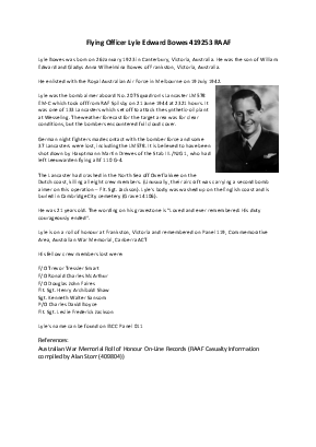 A preview of a PDF biography for Bowes, Lyle Edward